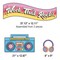 Happily Ever Elementary Retro Remix 79-Piece Work That Rocks Motivational Bulletin Board Set, Boombox, Cassette Tapes, Headphone, Flowers and More Groovy Bulletin Board Decorations for Classroom Decor